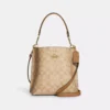 Coach Mollie Bucket Bag 22 In Signature Canvas Light Khaki Light Saddle