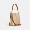 Coach Mollie Bucket Bag 22 In Signature Canvas Light Khaki Light Saddle