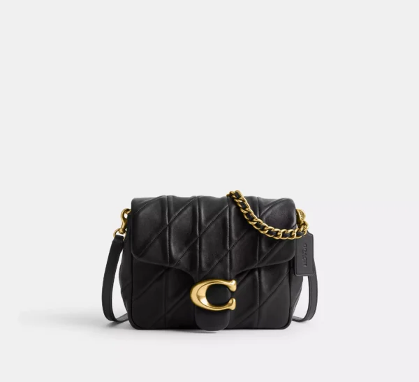 Coach Times Square Tabby Shoulder Bag With Quilting Black