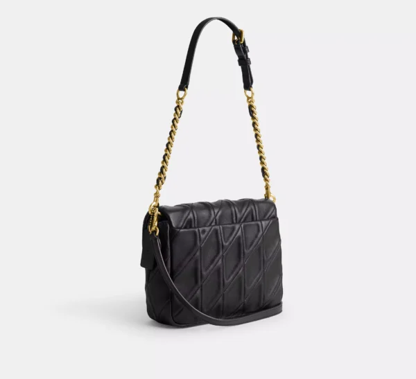 Coach Times Square Tabby Shoulder Bag With Quilting Black