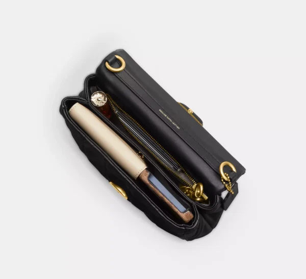 Coach Times Square Tabby Shoulder Bag With Quilting Black