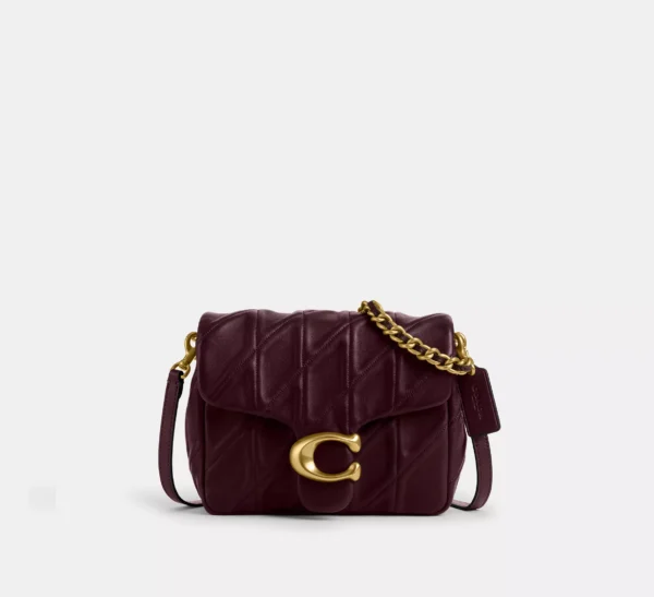 Coach Times Square Tabby Shoulder Bag With Quilting Merlot