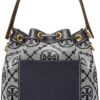 Tory Burch T Monogram Bucket Bag Navy