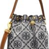 Tory Burch T Monogram Bucket Bag Navy