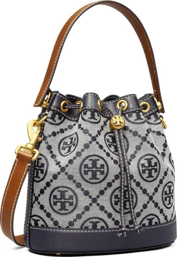 Tory Burch T Monogram Bucket Bag Navy