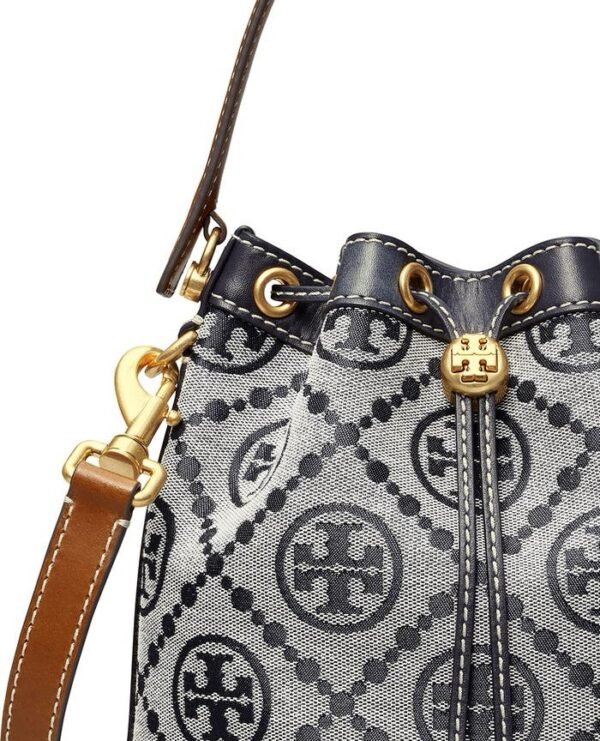Tory Burch T Monogram Bucket Bag Navy