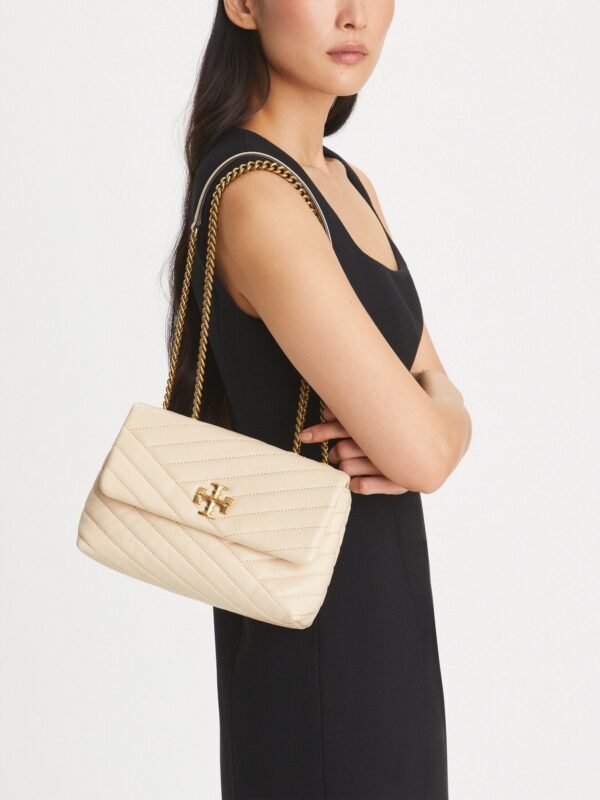 Tory Burch Small Kira Chevron Convertible Shoulder Bag New Cream