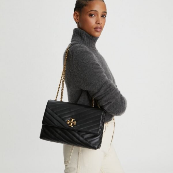 img_2445 Tory Burch Small Kira Chevron Convertible Shoulder Bag Black