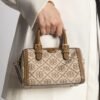 img_2526 Tory Burch Mini T Monogram duffle bag Hazelnut