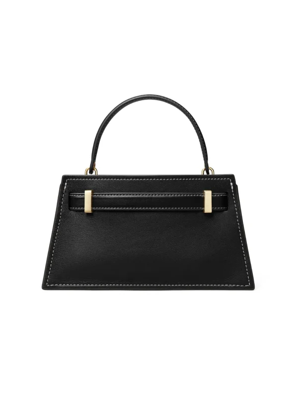 Tory Burch Lee Radziwill Petite Leather Top Handle Bag Black