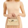 Tory Burch Lee Radziwill Petite Leather Top Handle Bag Praline