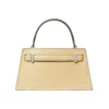 Tory Burch Lee Radziwill Petite Leather Top Handle Bag Praline