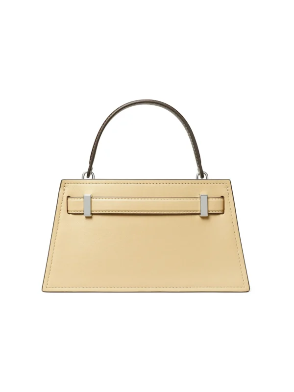 Tory Burch Lee Radziwill Petite Leather Top Handle Bag Praline