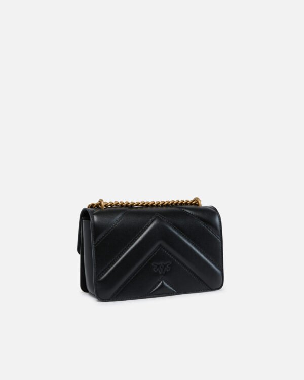 Pinko Love Bag mini chevron-quilted nappa leather crossbody bag Black