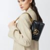 Pinko Love Bag mini chevron-quilted nappa leather crossbody bag Black