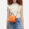 The MARC JACOBS Leather Mini Crossbody Tote Bag Tangerine