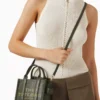 The MARC JACOBS Leather Mini Crossbody Tote Bag Bronze Green