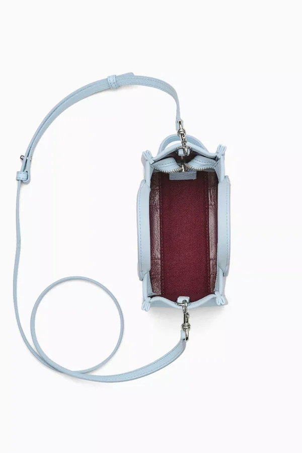 The MARC JACOBS Leather Mini Crossbody Tote Bag Sky blue
