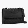 Tory Burch Fleming Convertible Shoulder Bag Polished-Grain Black