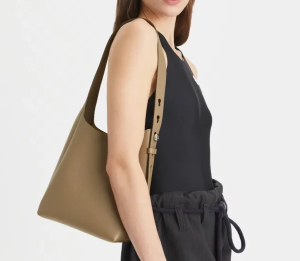 Tory Burch Small Romy Hobo Bag Wild Mushroom