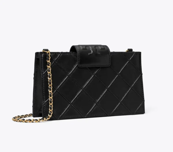 Tory Burch Mini Fleming Soft Chain Wallet Black