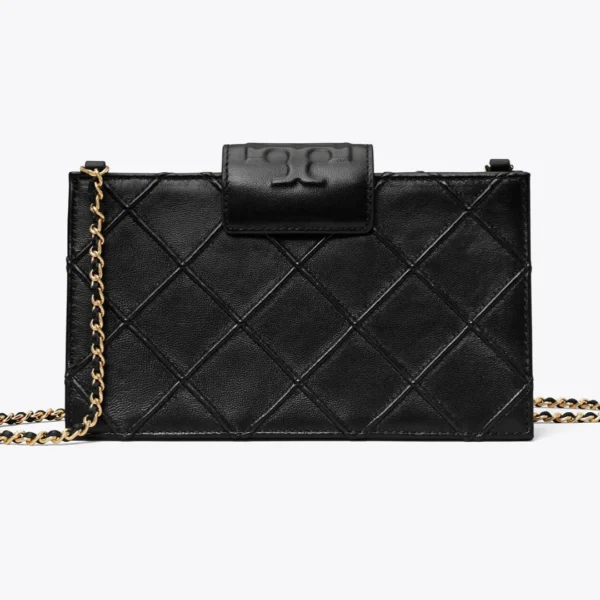 Tory Burch Mini Fleming Soft Chain Wallet Black