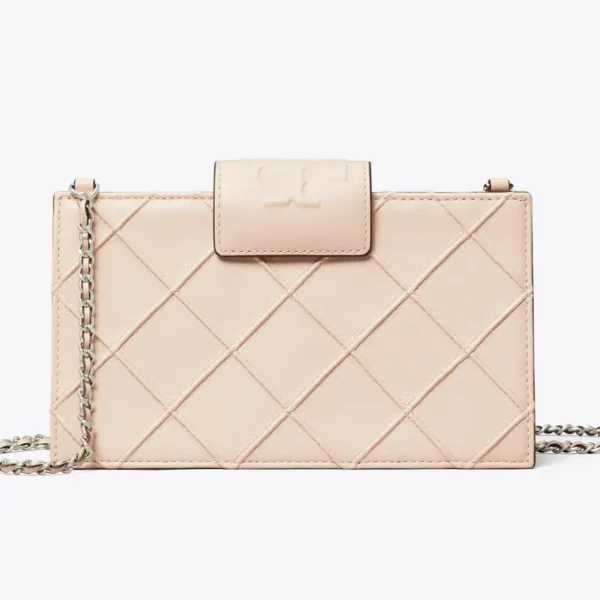 Tory Burch Mini Fleming Soft Chain Wallet Soft Pink