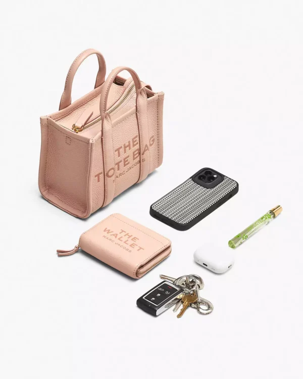 The MARC JACOBS Leather Mini Crossbody Tote Bag Limoncello