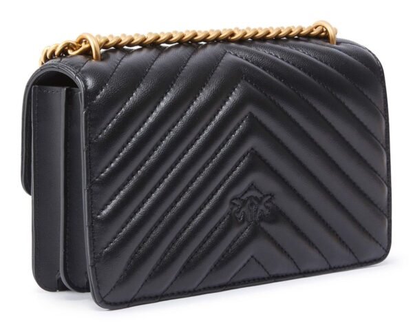 Pinko Love One Mini DC Sheep Nappa Chevron Black