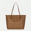 Coach City Tote Bag In Signature Canvas khaki saddle