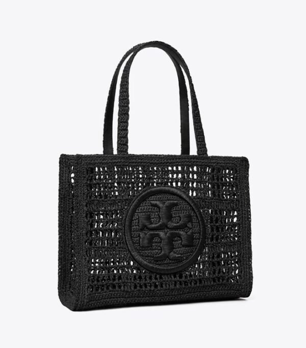 Tory Burch Ella Hand-Crocheted Small Tote Black