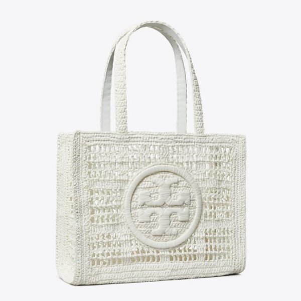 Tory Burch Ella Hand-Crocheted Small Tote White