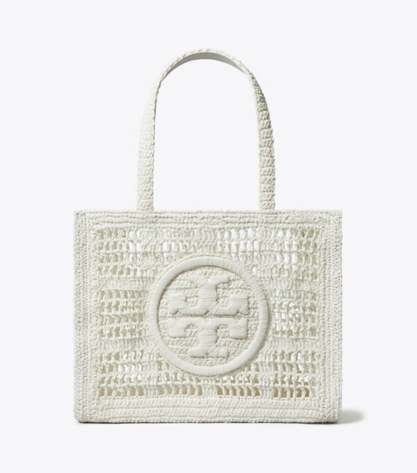 Tory Burch Ella Hand-Crocheted Small Tote White