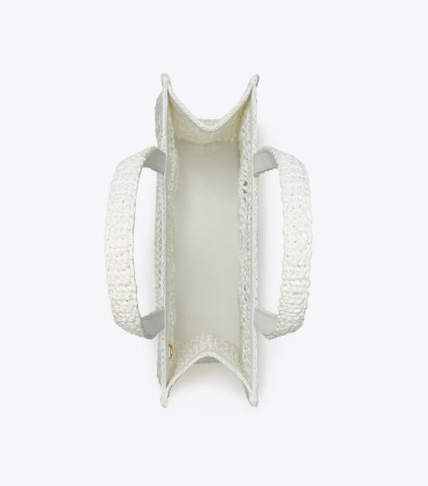 Tory Burch Ella Hand-Crocheted Small Tote White