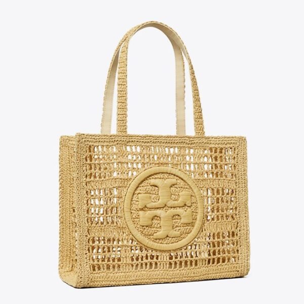 Tory Burch Ella Hand-Crocheted Small Tote Natural