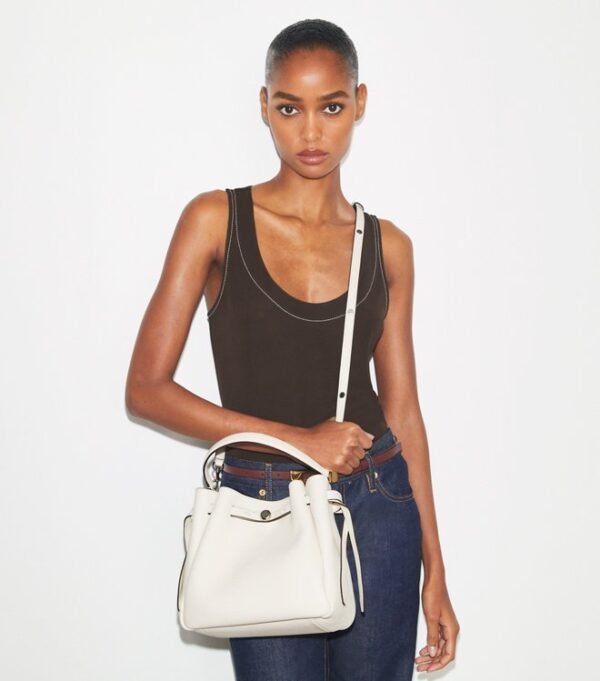 Tory Burch Romy Bucket Bag Light Cream