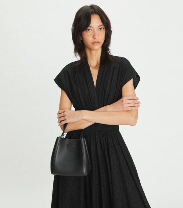 Tory Burch McGraw Small Bucket Bag Black