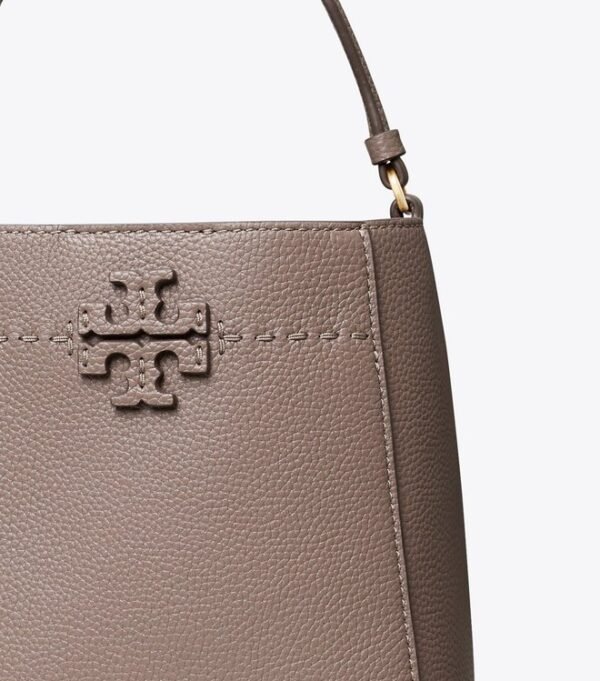 TB_74956_963_C Tory Burch McGraw Small Bucket Bag Silver Maple
