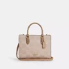 Coach Maggie Small Tote Bag In Blocked Signature Canvas Sand Tan