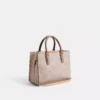 Coach Maggie Small Tote Bag In Blocked Signature Canvas Sand Tan