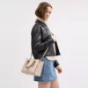 Coach Maggie Small Tote Bag In Blocked Signature Canvas Sand Tan