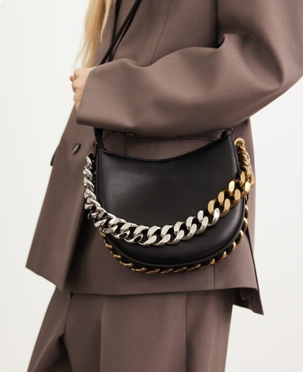 Stella McCartney Frayme Small Shoulder Bag Black