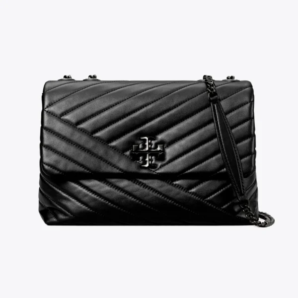 Tory Burch Kira Chevron-Quilted Convertible Shoulder Bag Black Dark