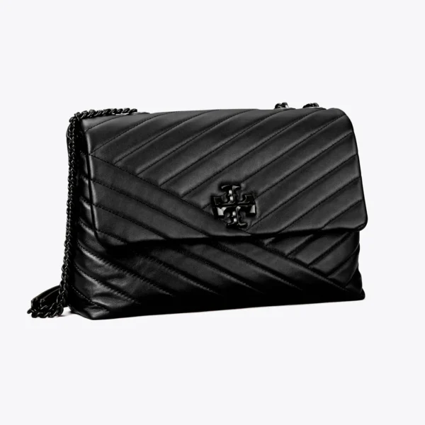 Tory Burch Kira Chevron-Quilted Convertible Shoulder Bag Black Dark