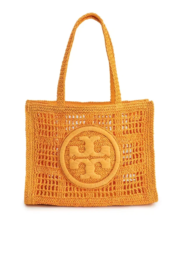 Tory Burch Ella Hand-Crocheted Small Tote Orange