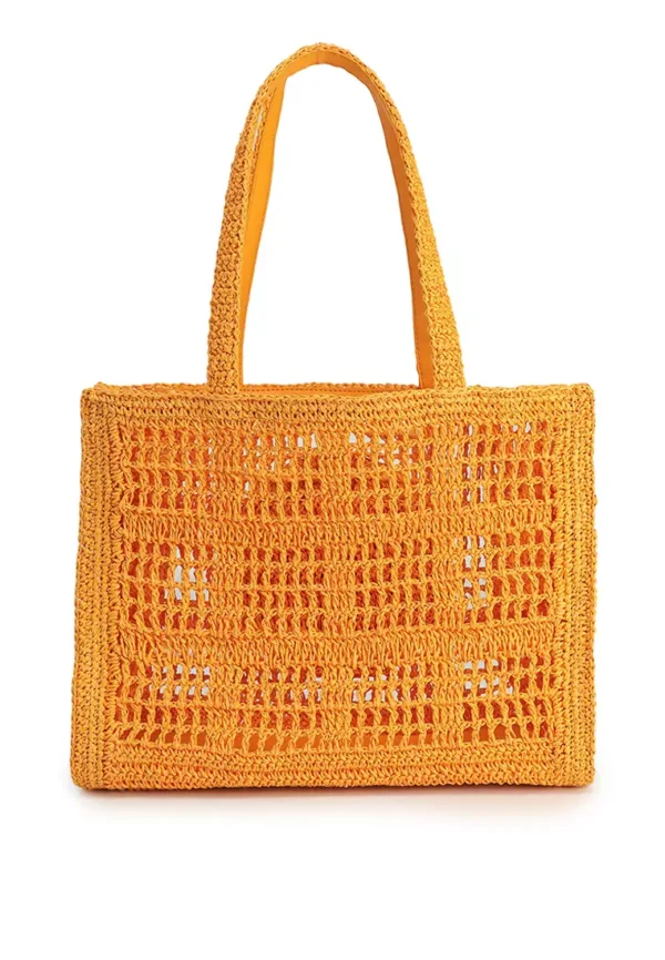 Tory Burch Ella Hand-Crocheted Small Tote Orange