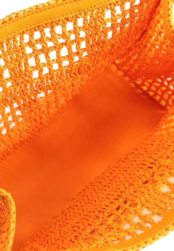 Tory Burch Ella Hand-Crocheted Small Tote Orange