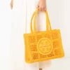Tory Burch Ella Hand-Crocheted Small Tote Orange