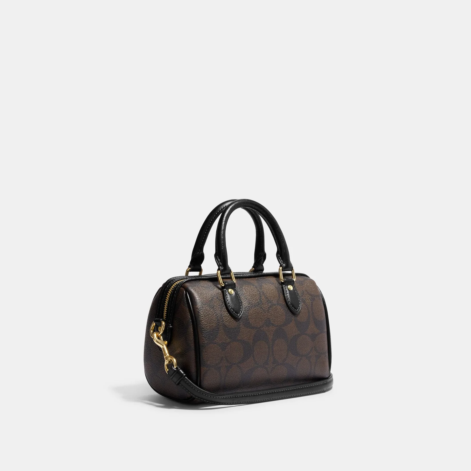 Coach Mini Rowan Crossbody In Signature Canvas Brown Black