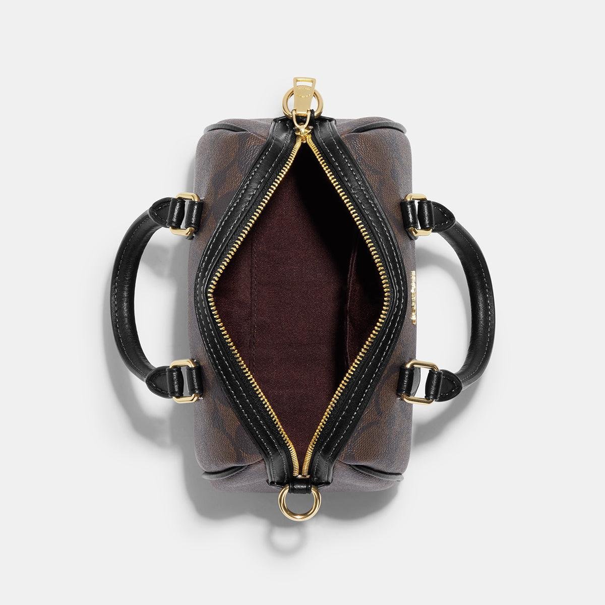 Coach Mini Rowan Crossbody In Signature Canvas Brown Black